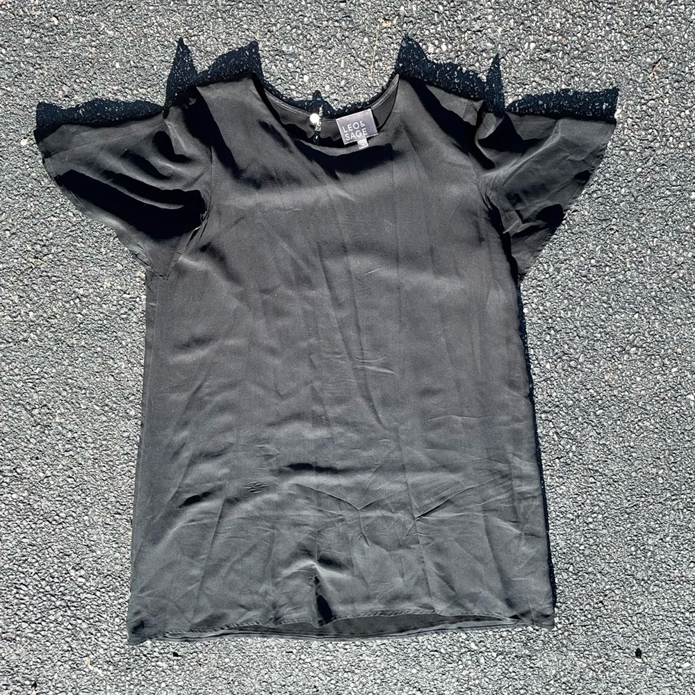 Leo + Sage Women’s Black Silk mini dress Size M